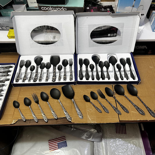 Lot Imported 52pcs Matte Black Spoon Set
