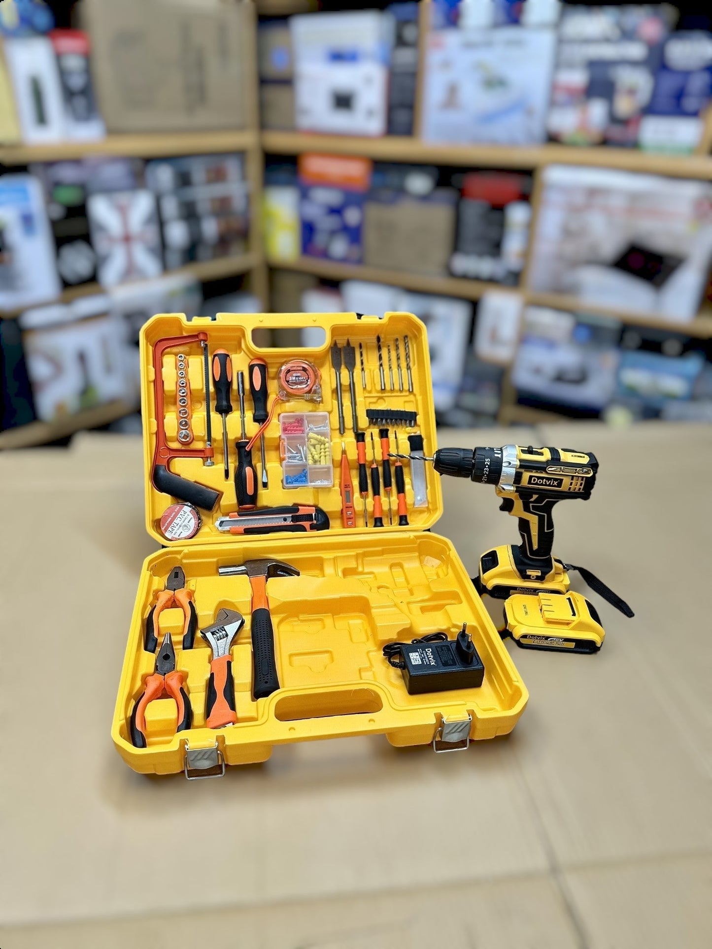 Lot Imported Dotvix 52 Piece Tools set with 36V drill Machine