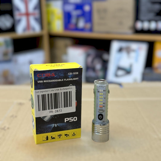 Lot Imported Coba USB Rechargeable Flashlight
