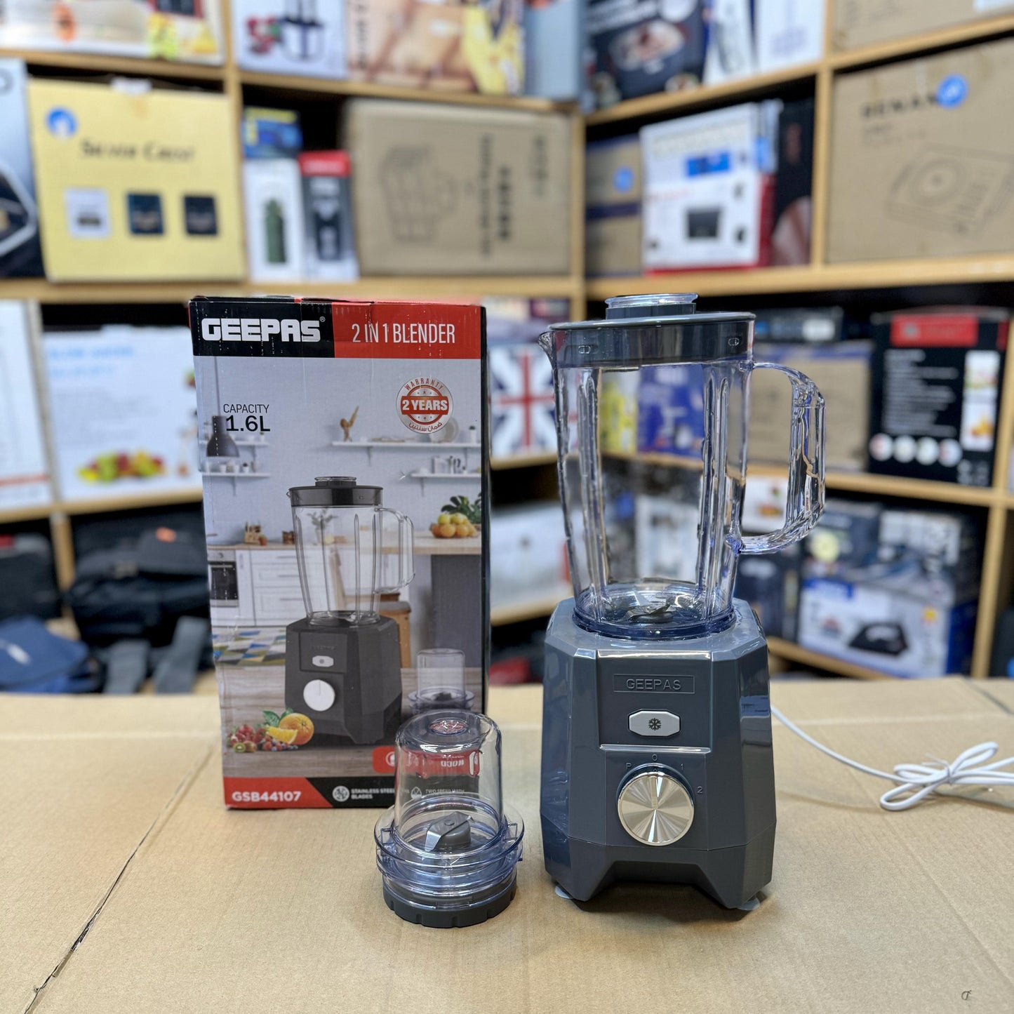 Geepas 1.6L 2-in-1 Blender GSB44107 - Powerful & Versatile