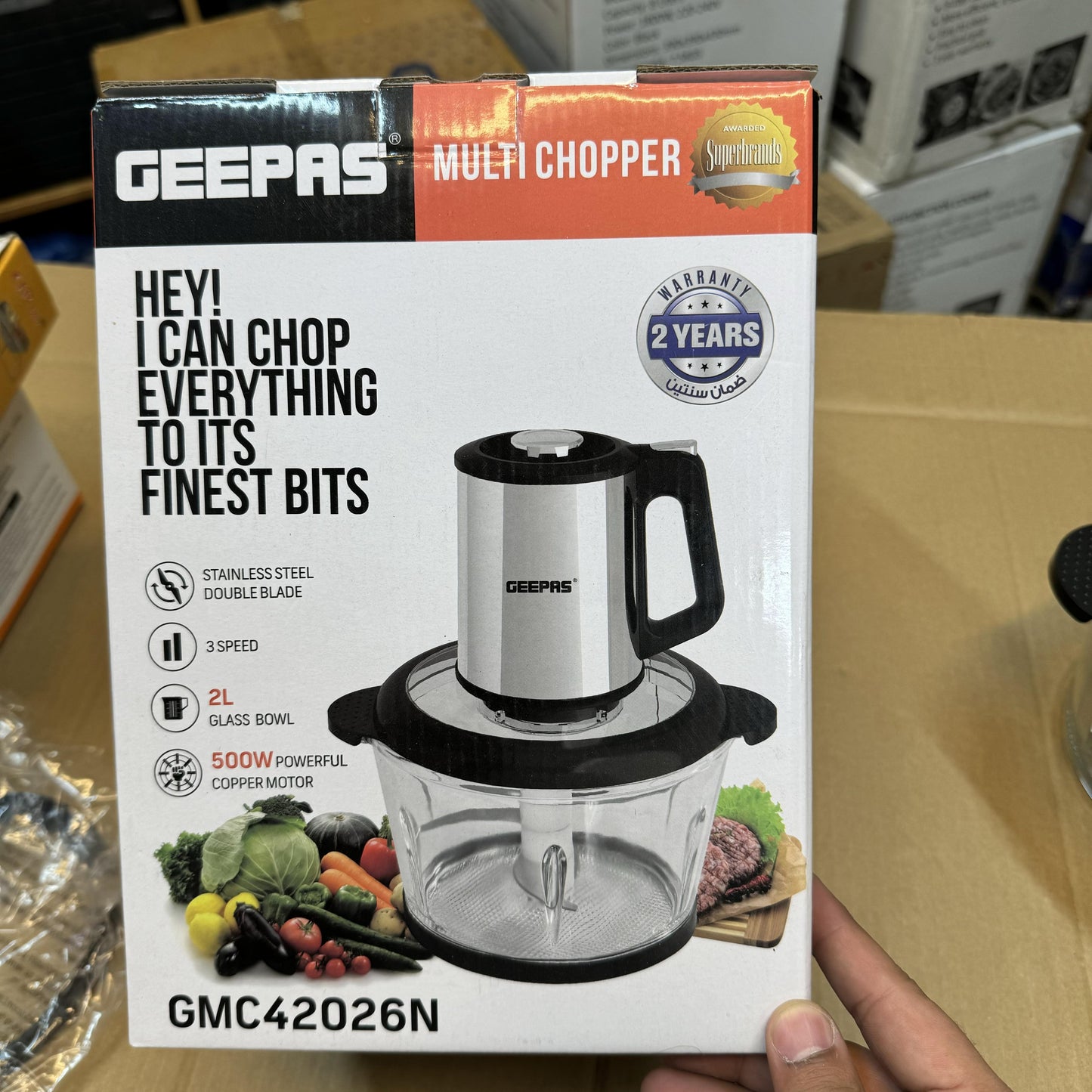 Geepas Multi 2L Chopper GNC42026N – Powerful 500W Chopper