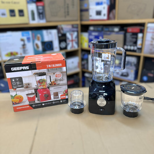 Geepas 3-in-1 Blender GSB44034N – Mixer, Grinder & Juicer