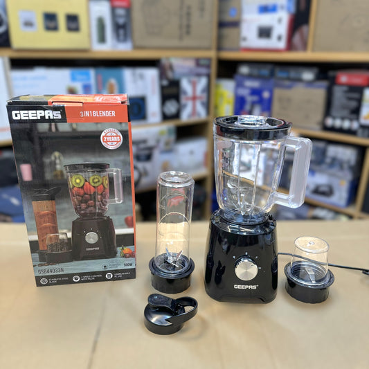 Geepas 3-in-1 Blender GSB44033N | Powerful & Versatile