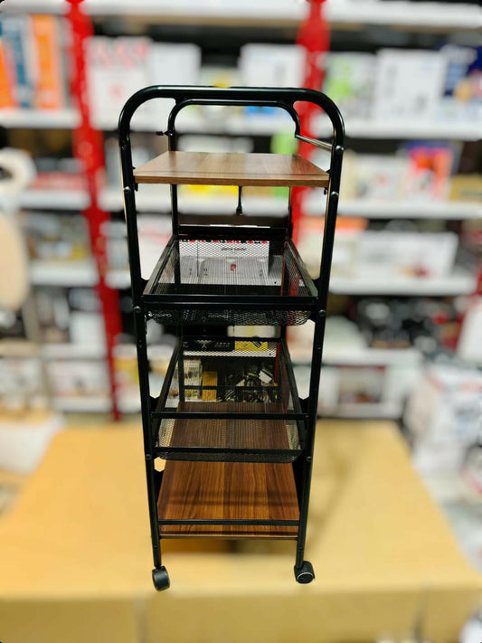 3.5Ft Kitchen Rack with 4 Wheels – Easy to Move & Store