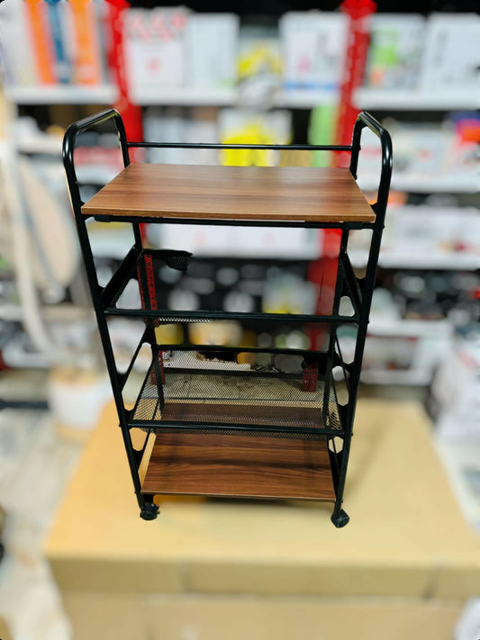 3.5Ft Kitchen Rack with 4 Wheels – Easy to Move & Store