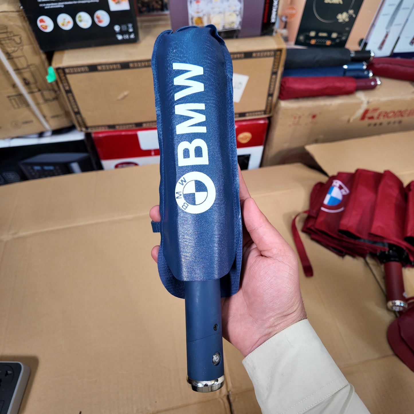 BMW Windproof UV Folding Umbrella – Imported & Durable