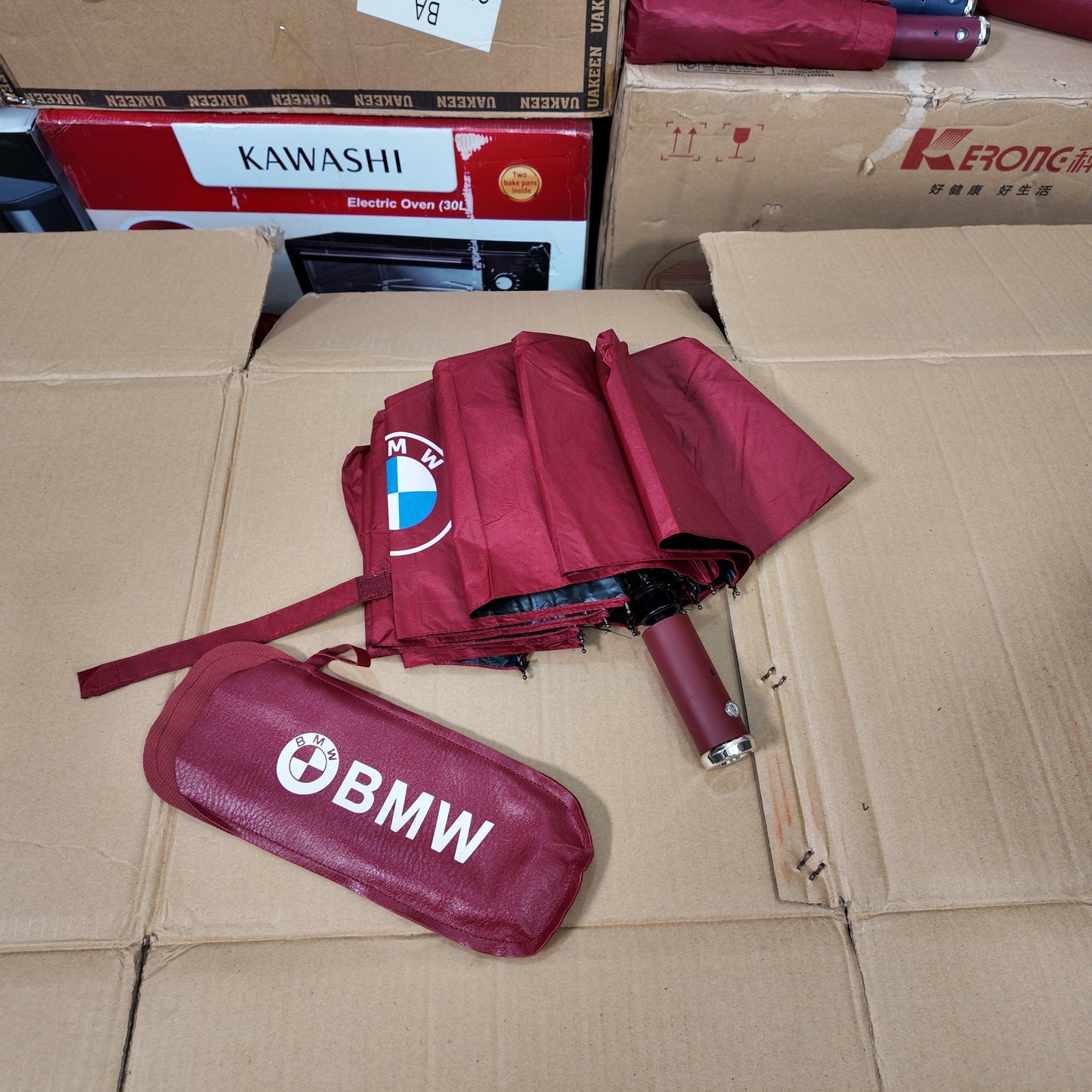 BMW Windproof UV Folding Umbrella – Imported & Durable
