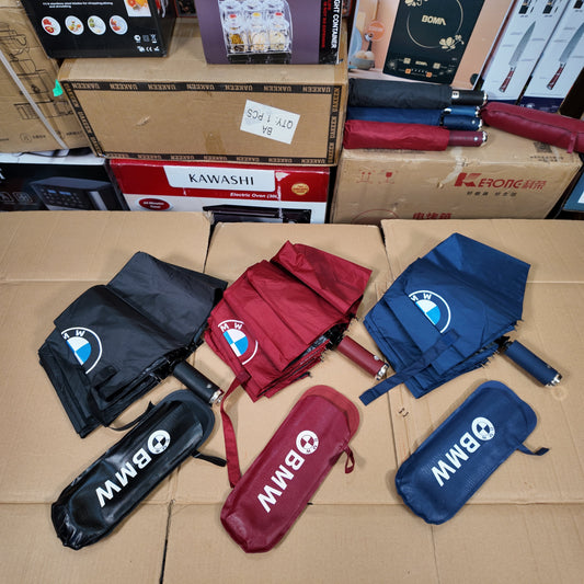 BMW Windproof UV Folding Umbrella – Imported & Durable