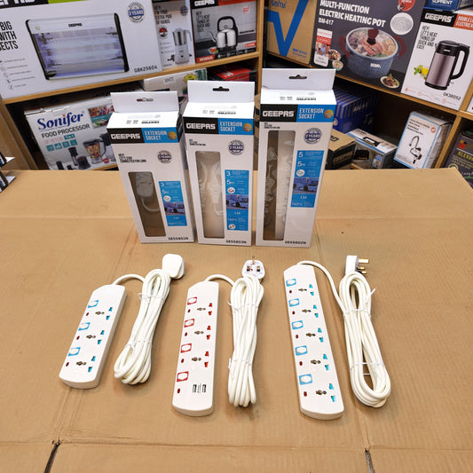Geepas Extension Socket – Safe & Durable Power Strip