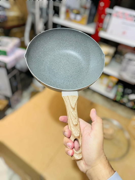 BoBer Granite Fry Pan 28cm with Glass Lid | Non-Stick Cookware