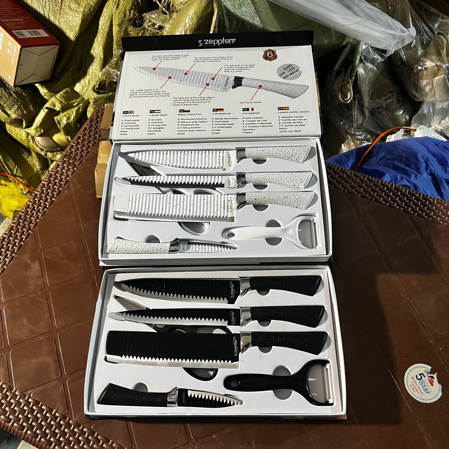 Zepter 6 in 1 Kitchen Knives Set with Peeler & Scissors
