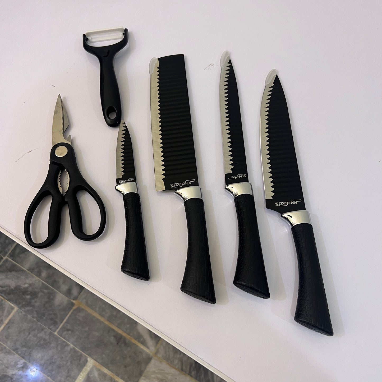 Zepter 6 in 1 Kitchen Knives Set with Peeler & Scissors