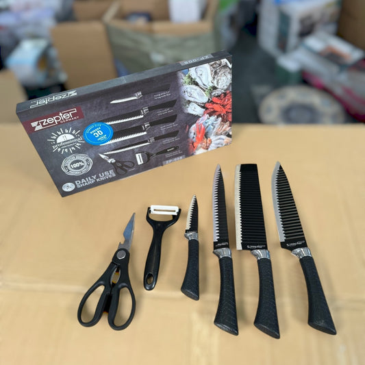 Zepter 6 in 1 Kitchen Knives Set with Peeler & Scissors