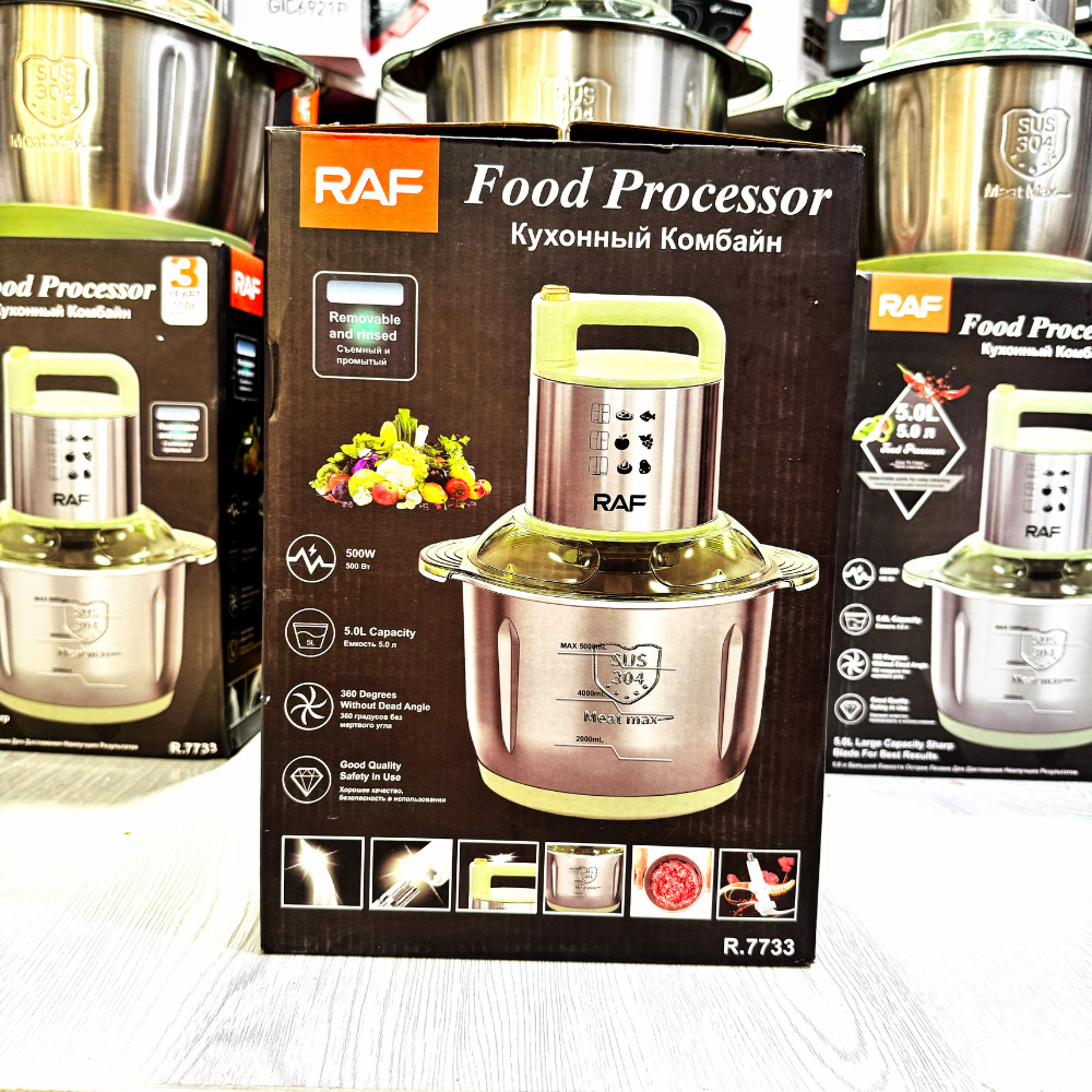 RAF 5L Food Chopper | 500W Steel Bowl | Multiple Speeds | 1 Year Warranty