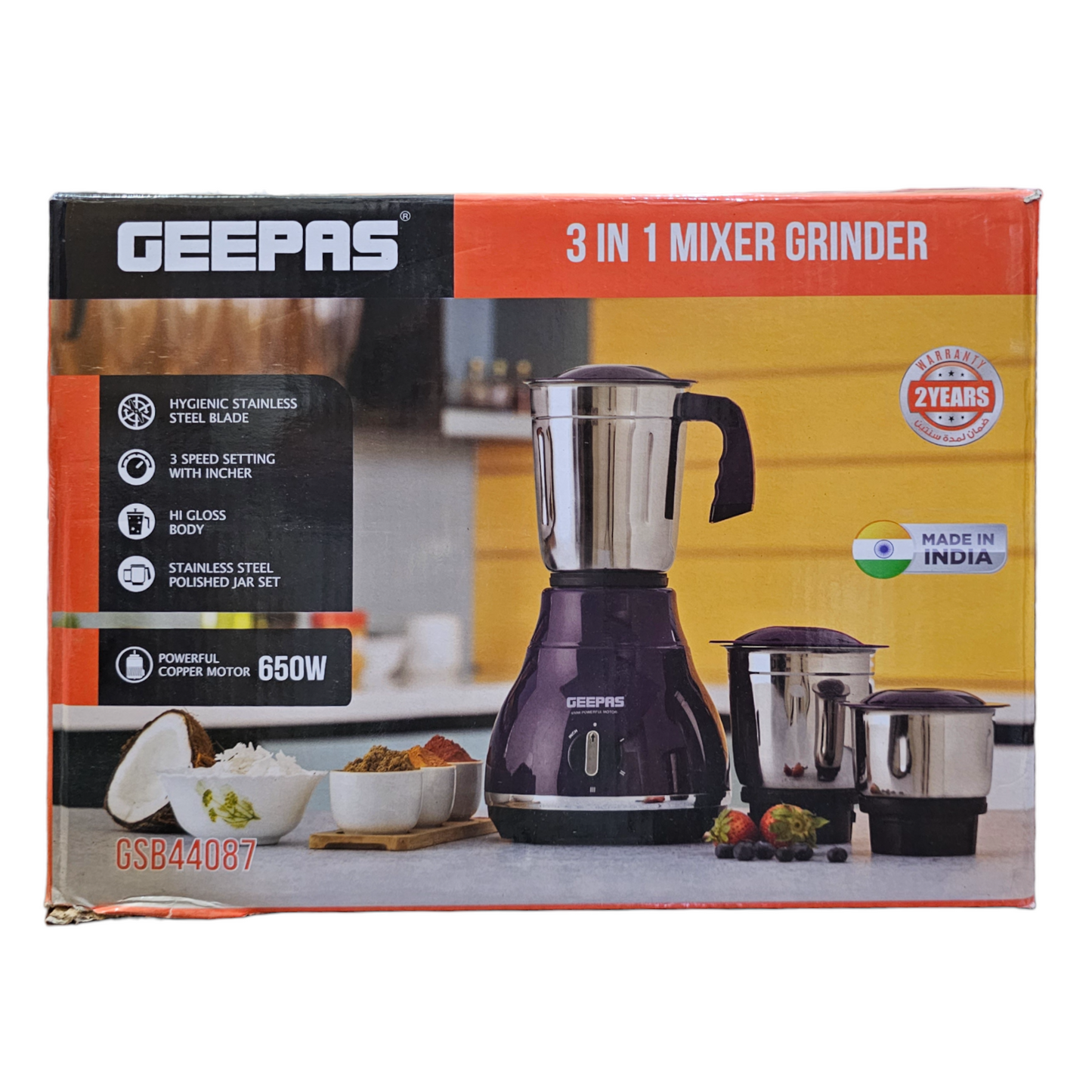 Geepas 3 in 1 Mixer Grinder GSB44087