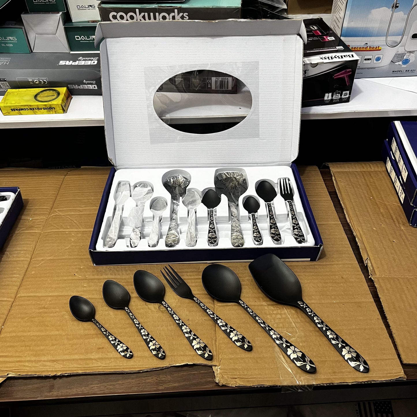 Lot Imported 52pcs Matte Black Spoon Set