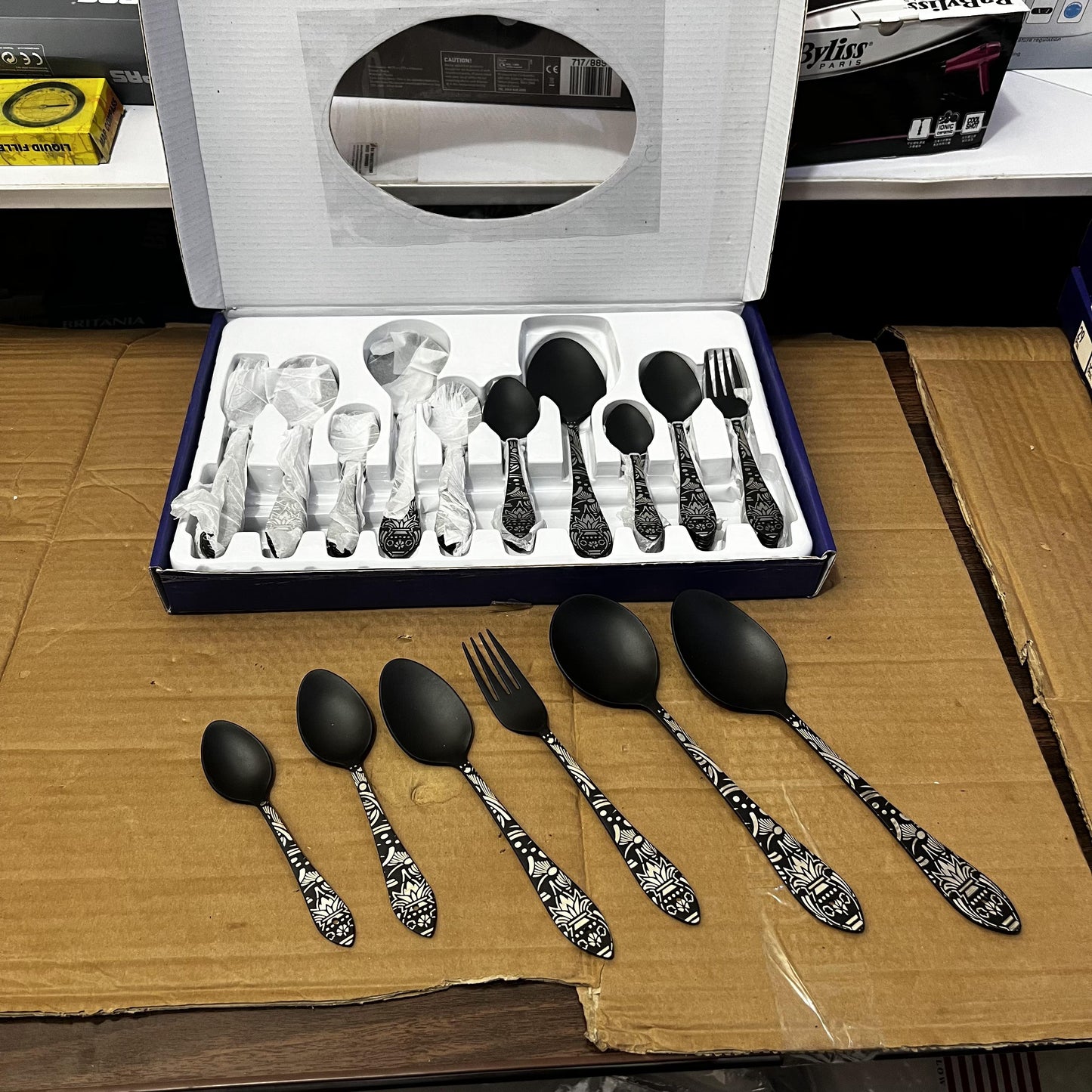 Lot Imported 52pcs Matte Black Spoon Set