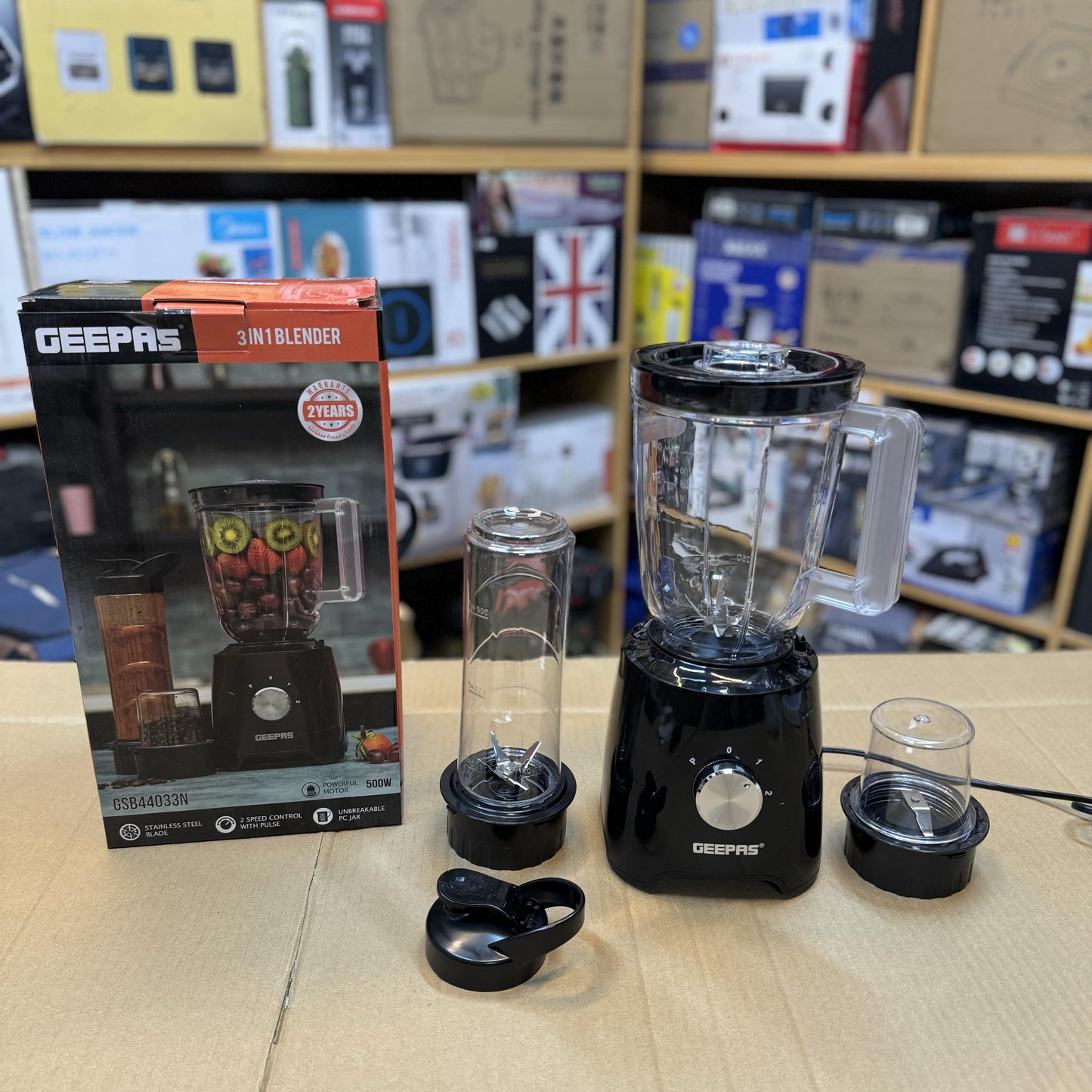 Geepas 3-in-1 Blender GSB44033N | Powerful & Versatile