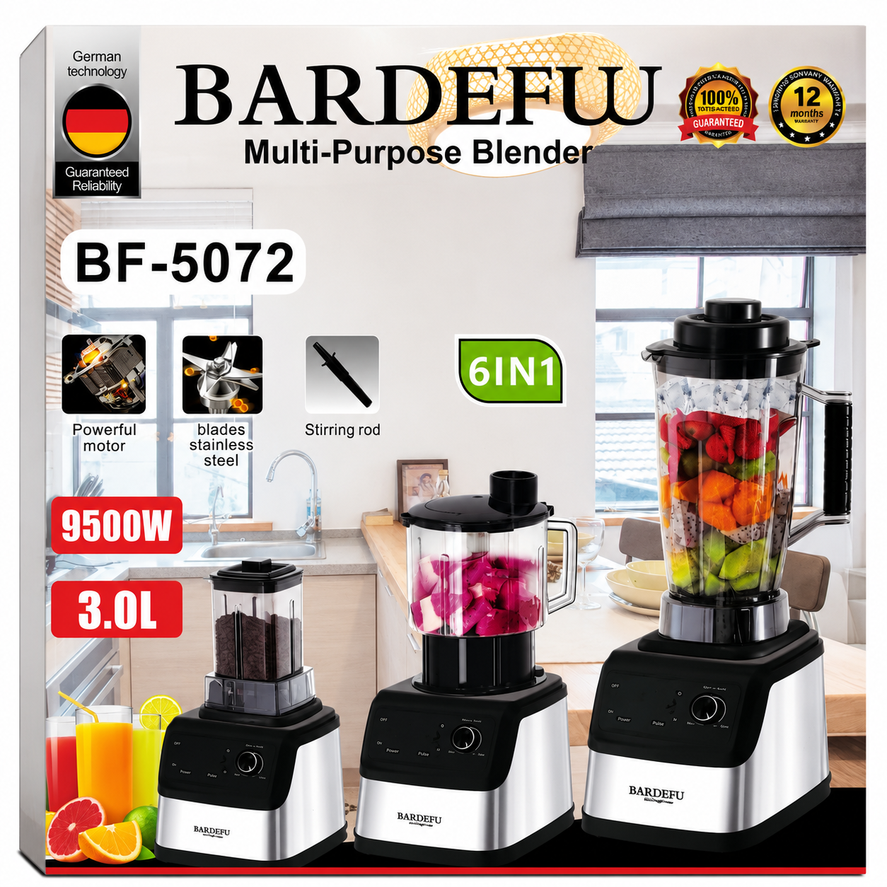 Bardefu 6-in-1 Blender Food Factory BF-5072