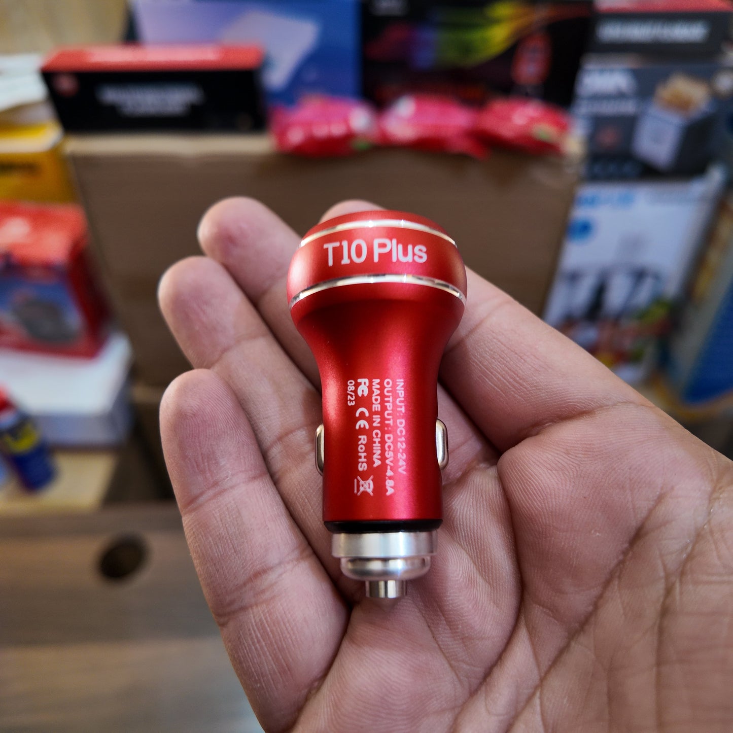 T10 Plus Full Metal Dual USB Car Charger – Fast Charging