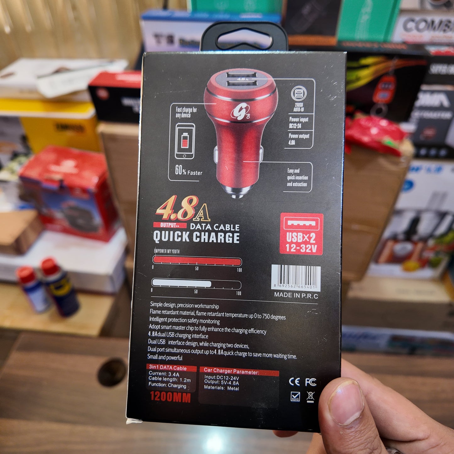 T10 Plus Full Metal Dual USB Car Charger – Fast Charging