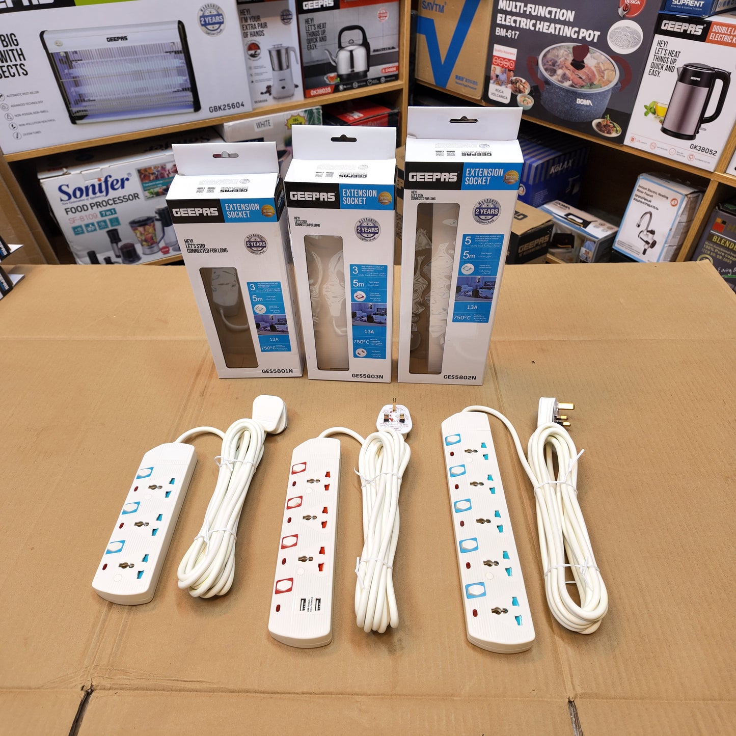 Geepas Extension Socket – Safe & Durable Power Strip