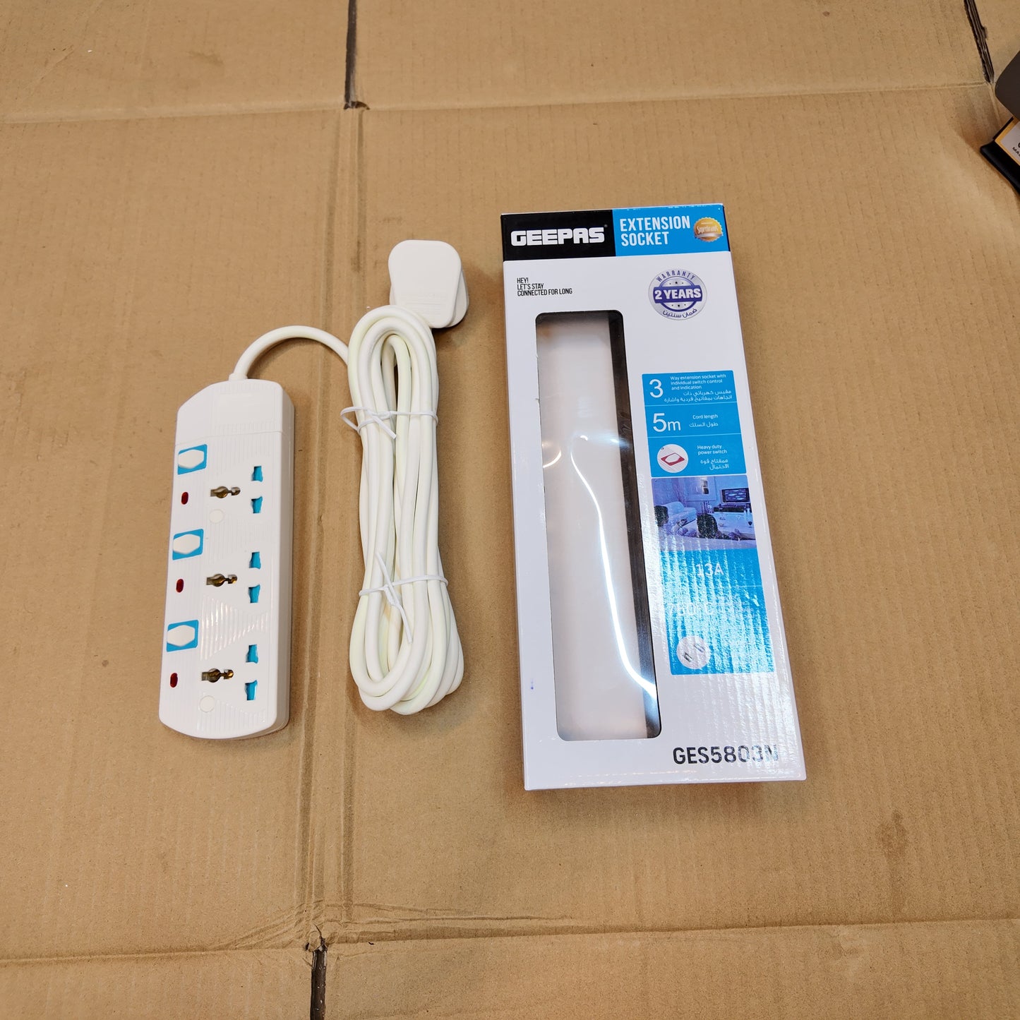 Geepas Extension Socket – Safe & Durable Power Strip