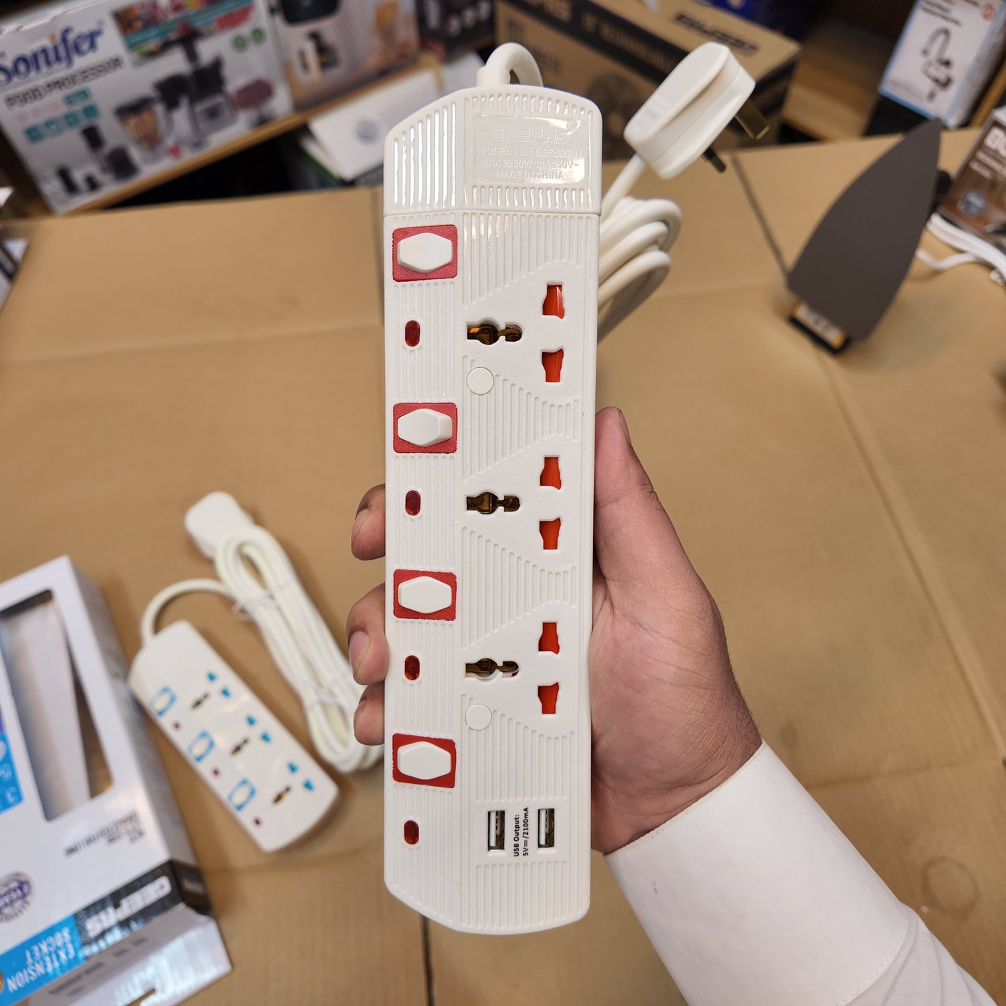 Geepas Extension Socket – Safe & Durable Power Strip