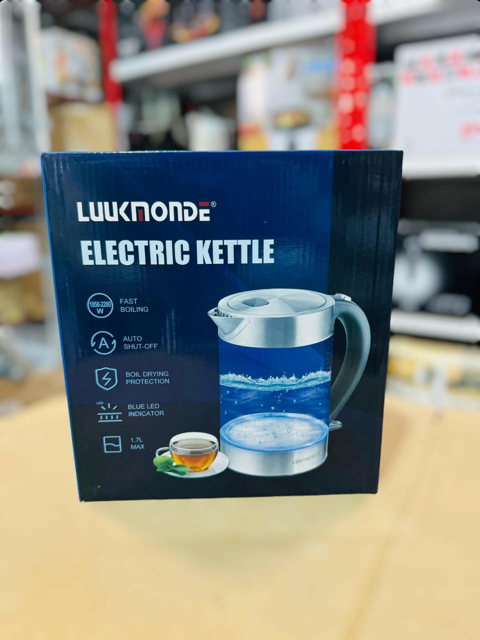 UK Glass Electric Kettle 1.7L – Fast Boil & Auto Shut-Off