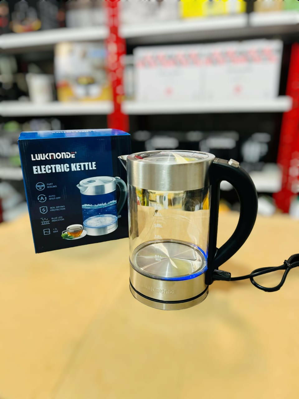 UK Glass Electric Kettle 1.7L – Fast Boil & Auto Shut-Off