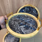 3PCs Bamboo Round Shape Serving Trays Set
