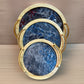 3PCs Bamboo Round Shape Serving Trays Set