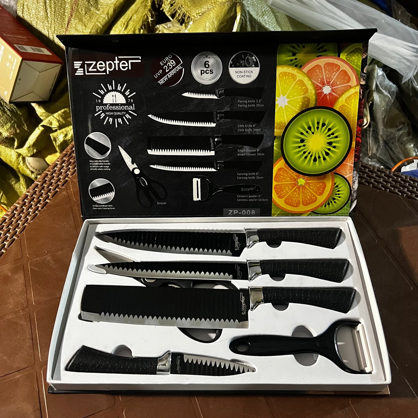Zepter 6 in 1 Kitchen Knives Set with Peeler & Scissors