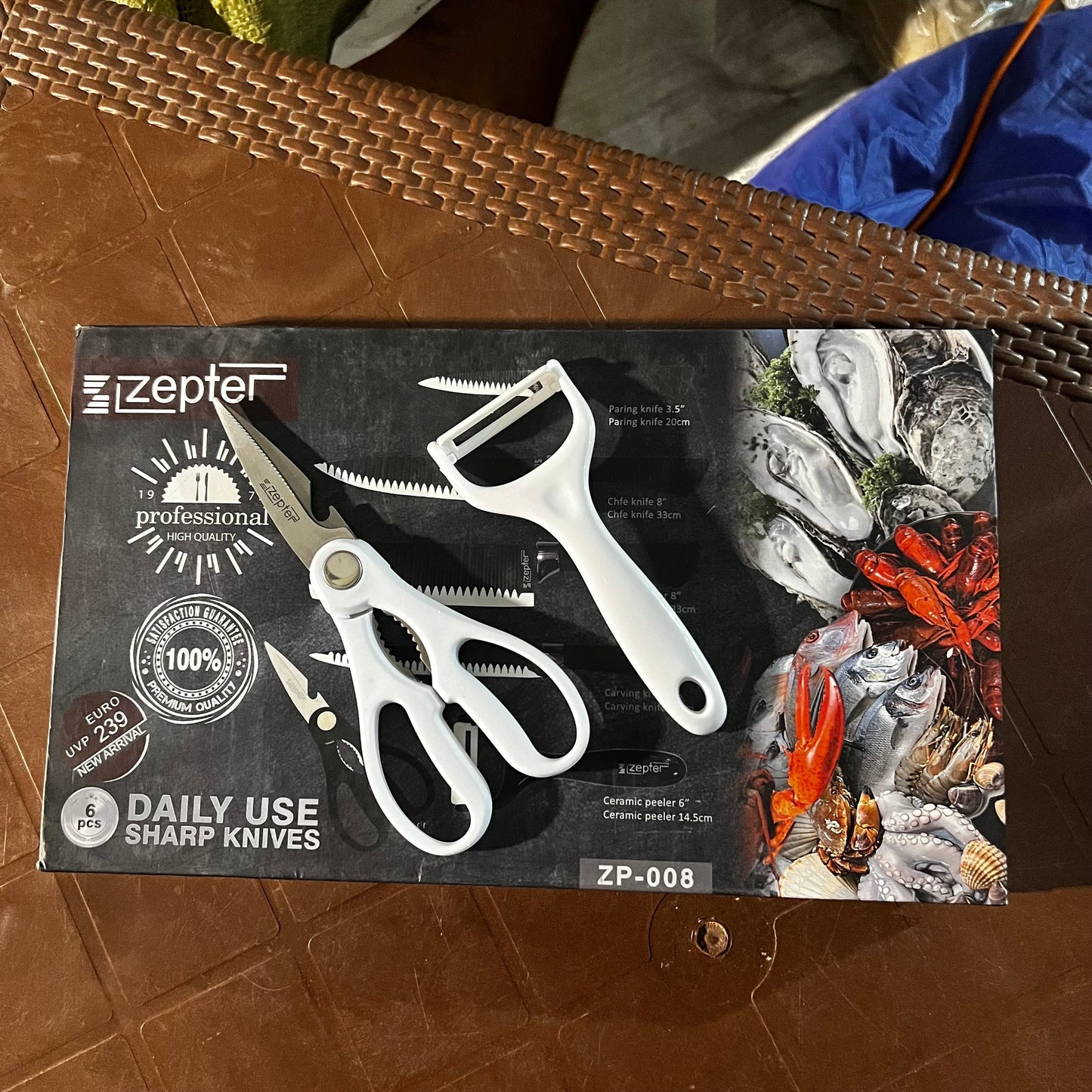 Zepter 6 in 1 Kitchen Knives Set with Peeler & Scissors