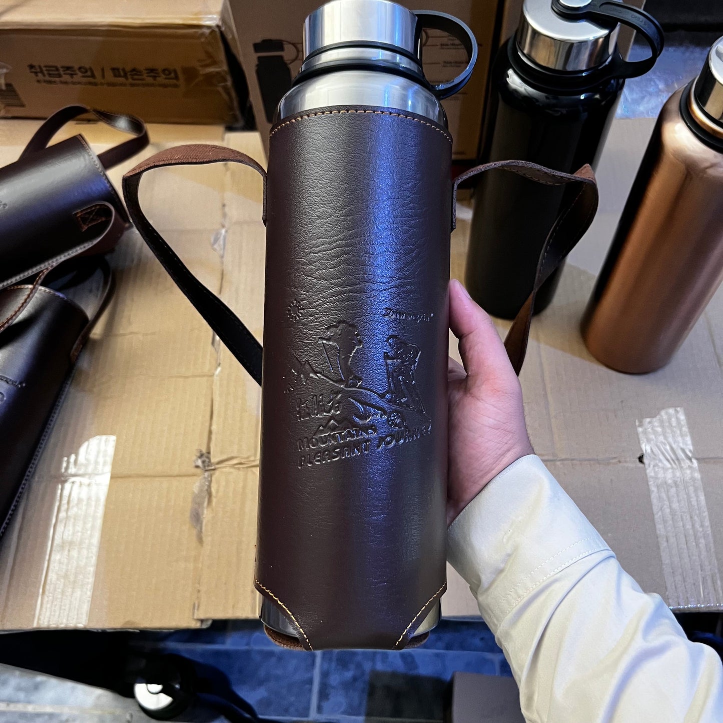 Imported Vacuum Bottles Set - 3 Sizes with Carry Pouch