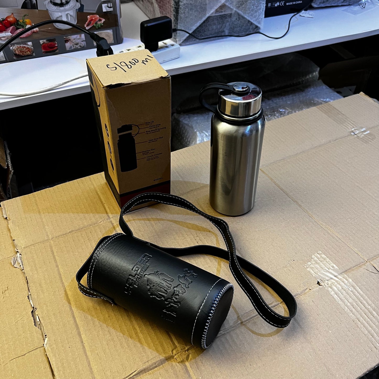 Imported Vacuum Bottles Set - 3 Sizes with Carry Pouch