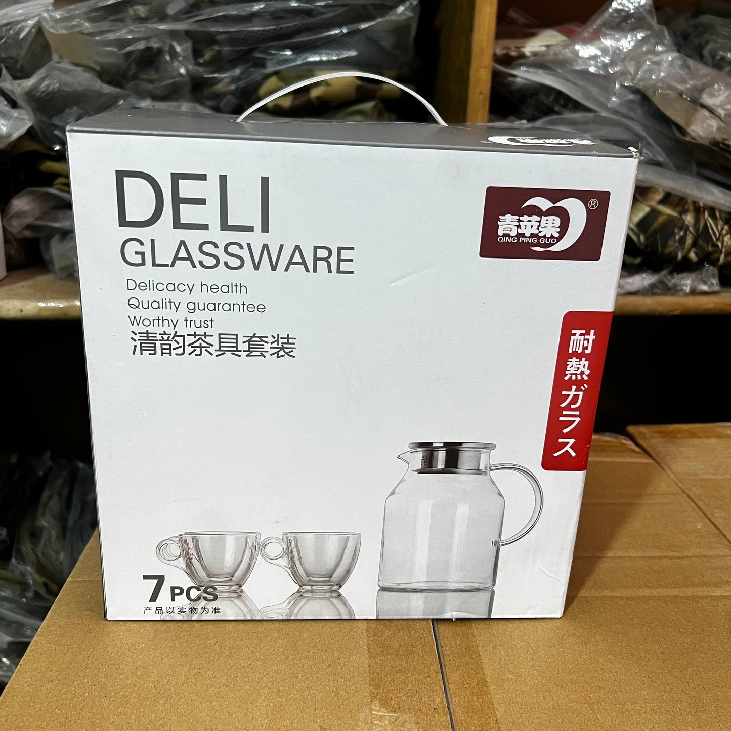 Lot Imported 7-in-1 Crystal Glass Tea pot set