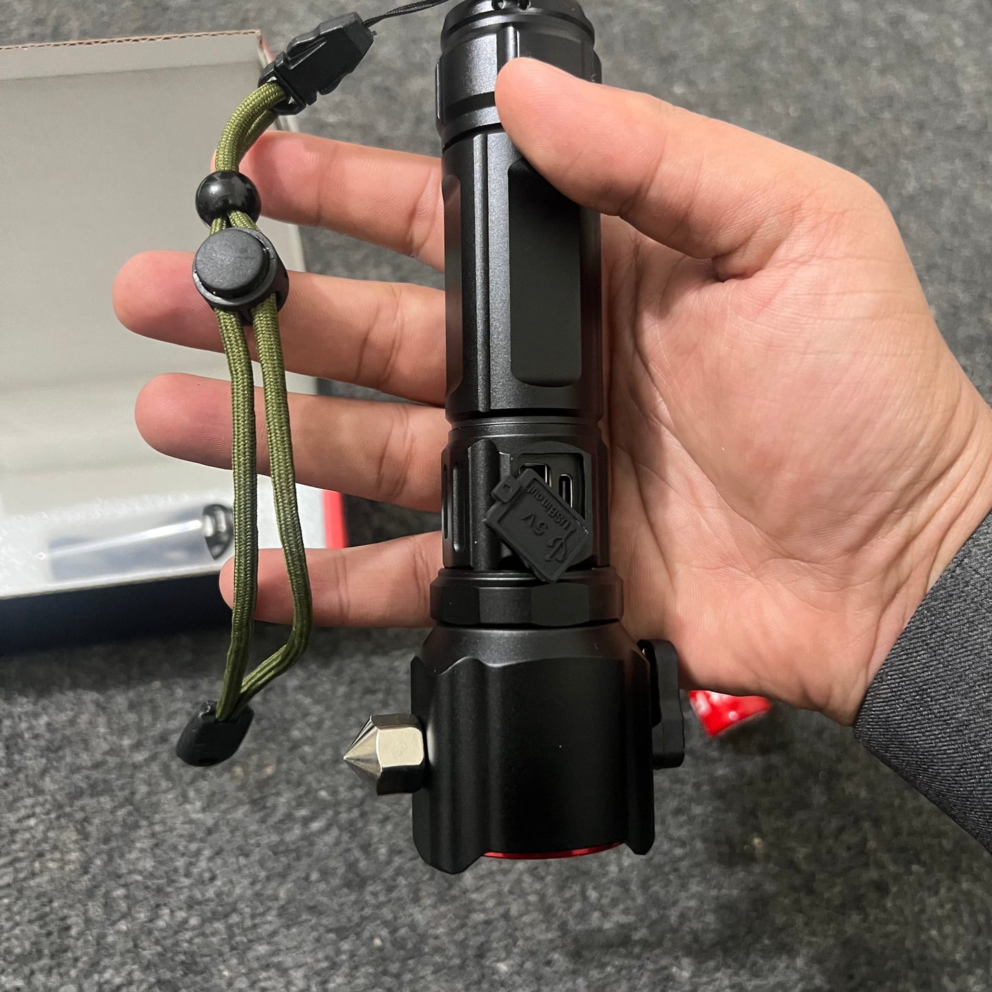 5-in-1 Rechargeable Flashlight & Power Bank | 1KM Range