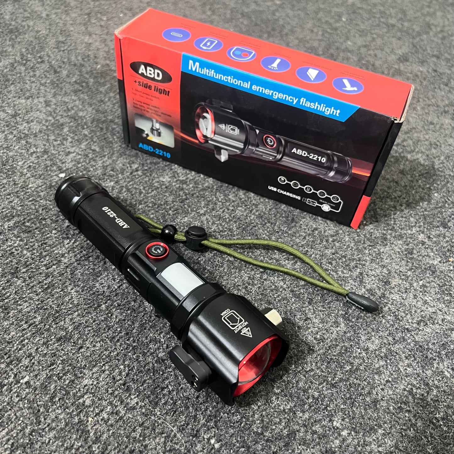 5-in-1 Rechargeable Flashlight & Power Bank | 1KM Range