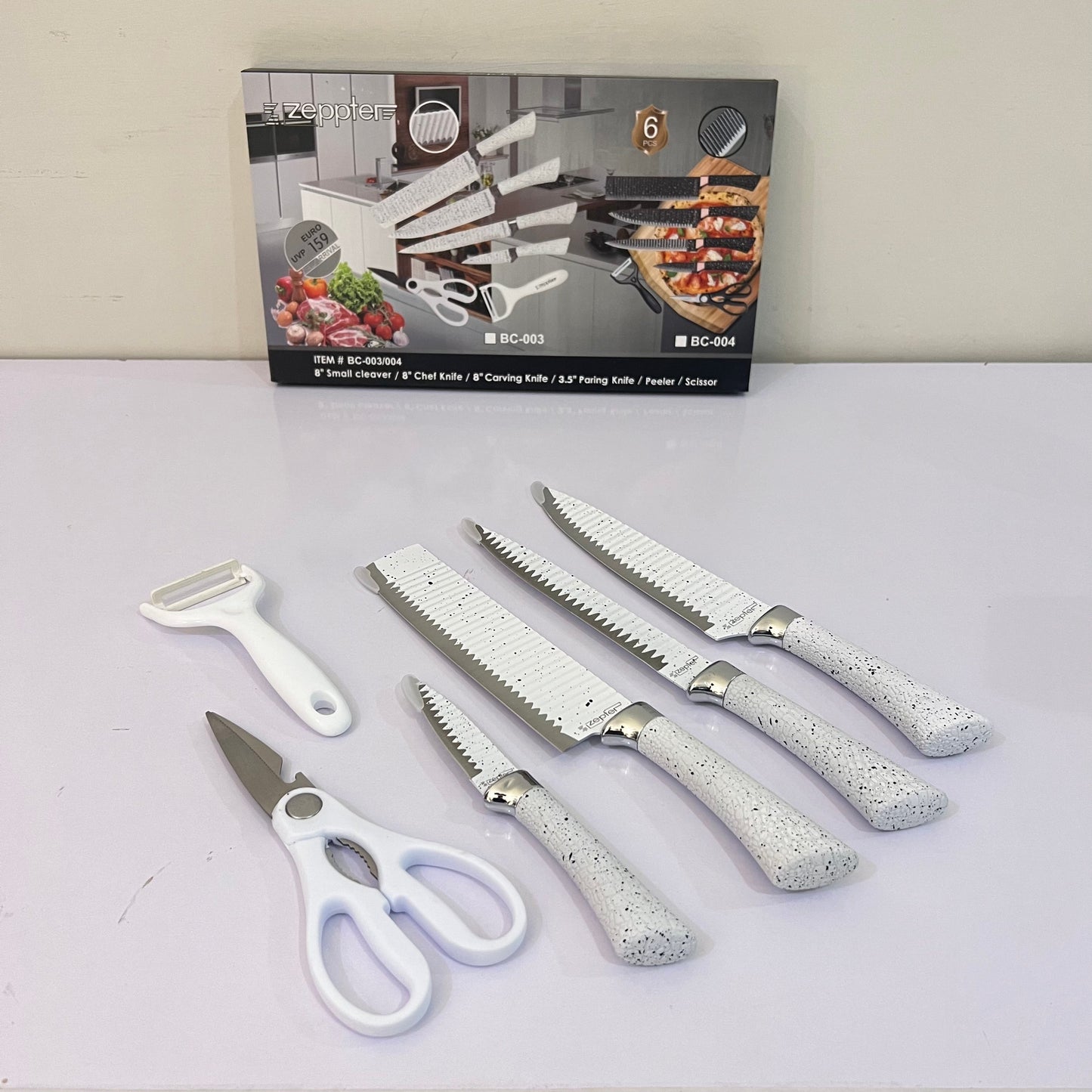 Zepter 6 in 1 Kitchen Knives Set with Peeler & Scissors