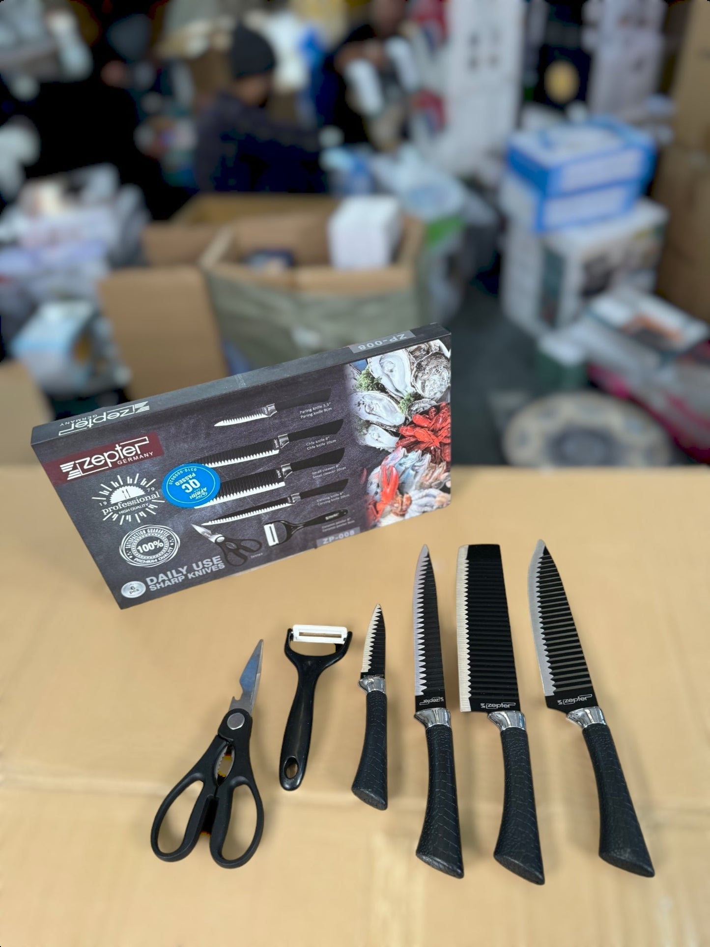 Zepter 6 in 1 Kitchen Knives Set with Peeler & Scissors