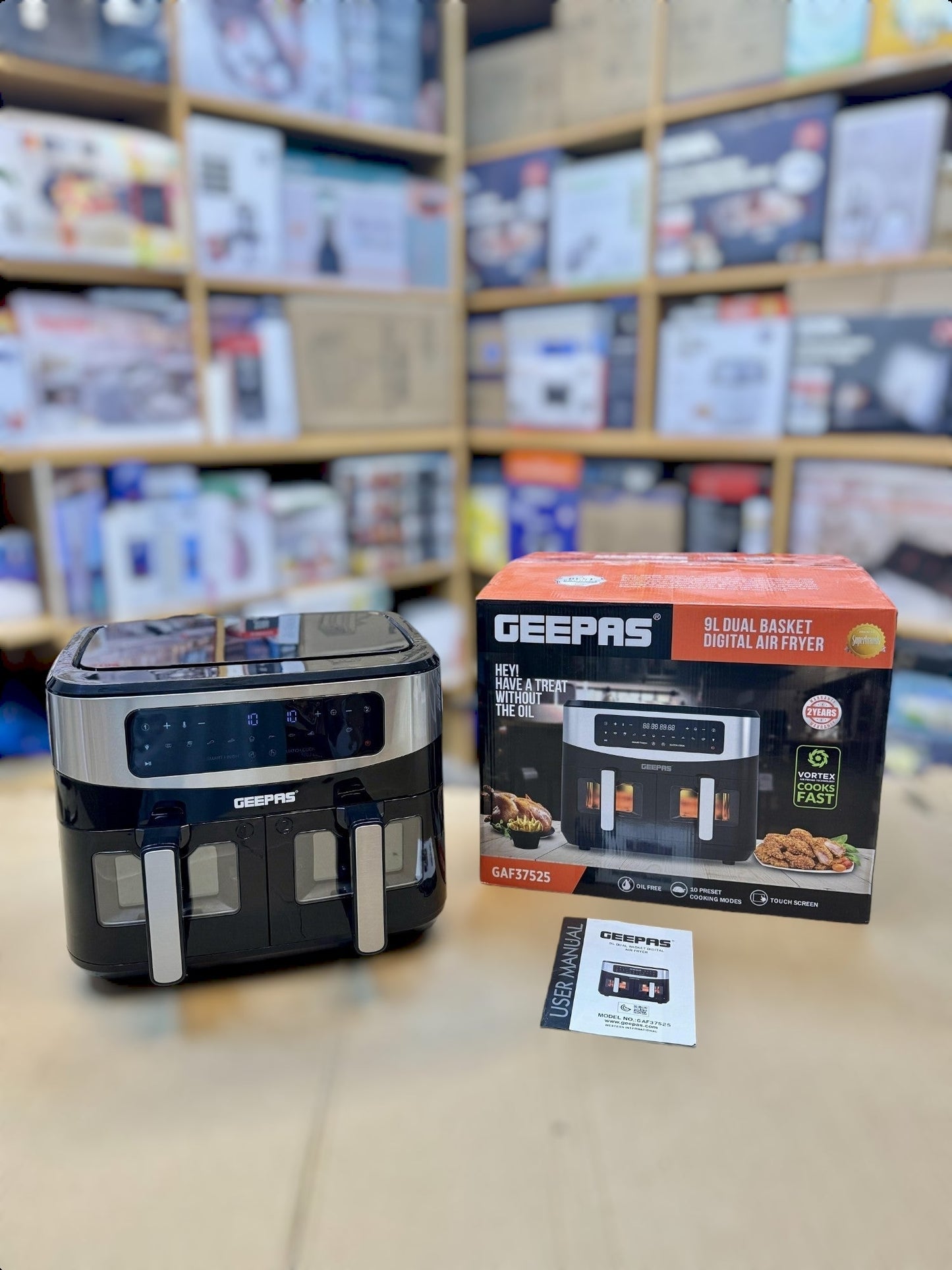 Geepas 9L Dual Basket Digital Air Fryer