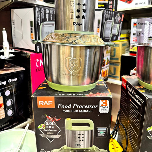 RAF 5L Food Chopper | 500W Steel Bowl | Multiple Speeds | 1 Year Warranty