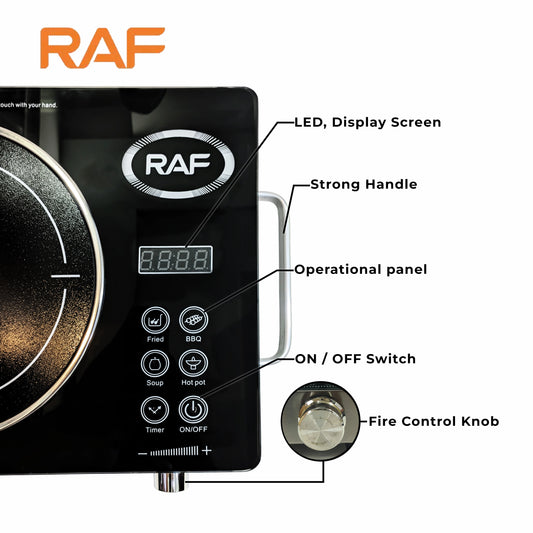 RAF Electric Infrared Cooker – 3500W Stove with LED Display & Touch Control